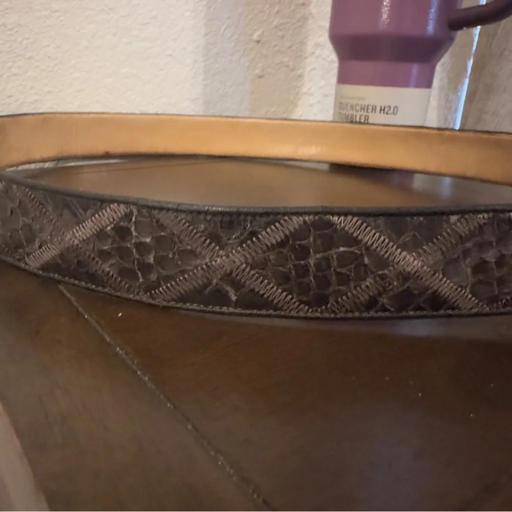 Reptile Patterned Leather Belt sz40